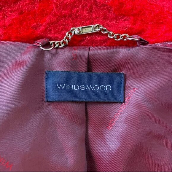 WINDSMOOR  RED TRENCH COAT OVERSIZED MOHAIR VIRGIN WOOL COAT MADE IN UKRAINE 14 - Picture 11 of 15
